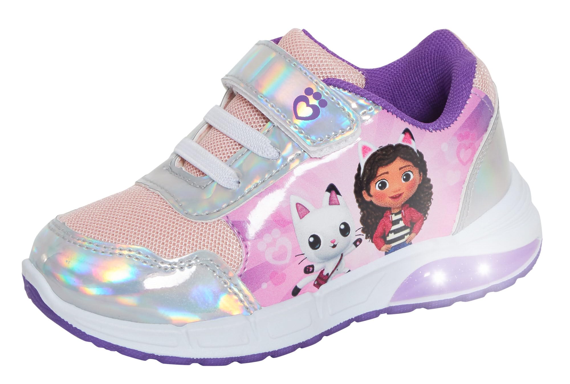 Gabby's Dollhouse Scarpe da ginnastica luminose per ragazze, facili da allacciare, con luci LED lampeggianti, Multi, 30 EU