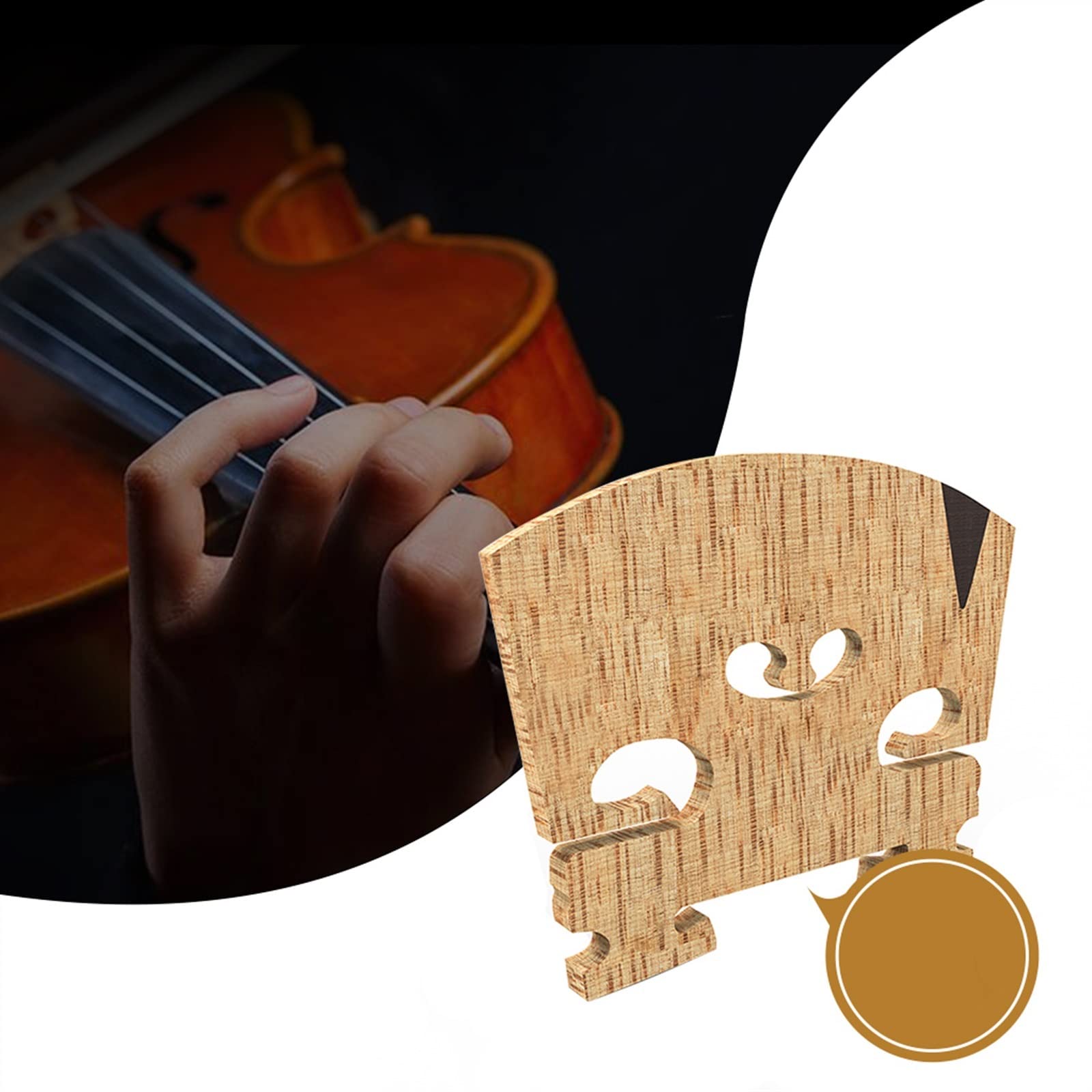 Puente De Violín 4/4 De Arce con Textura De Copos De Nieve De 10 Piezas con Reemplazo De Incrustaciones De Ébano E para Violín Profesional Accesorios Violín