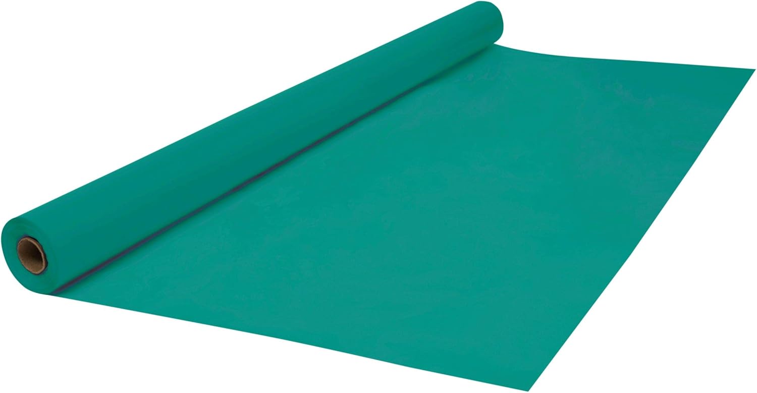 Table Mate USA Black Plastic Table Cloth Disposable Table Cover Roll 40" x 300' Made in The USA Halloween Thanksgiving Graduation Birthday Parties BBQs
