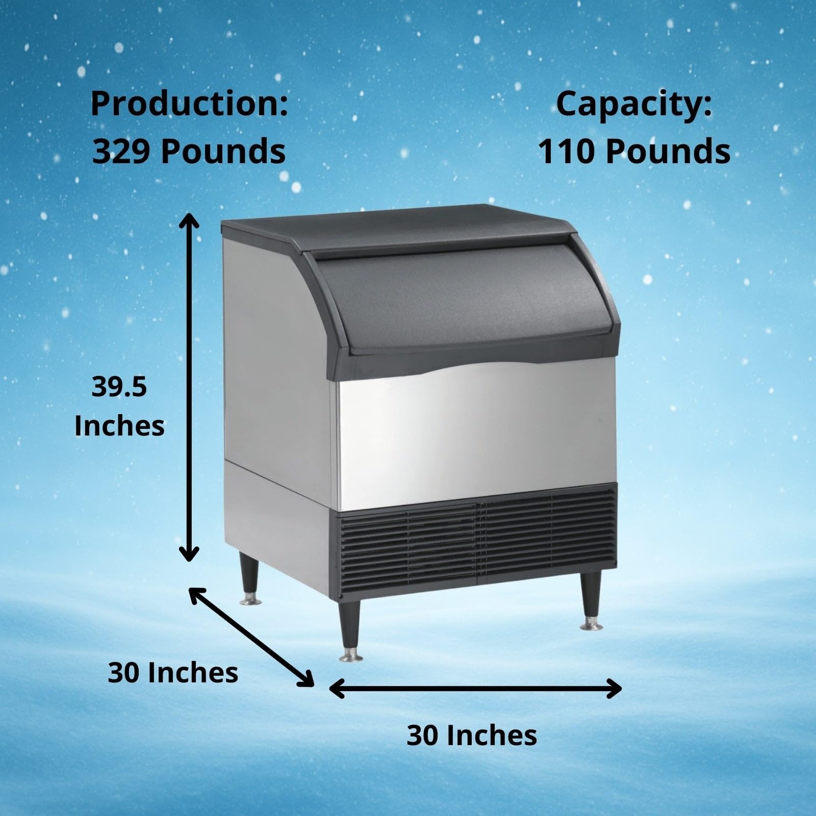 Scotsman Undercounter Small Cube 30" Ice Maker - 329 Lb/Day, 110 Lb Storage Bin, 208v on Fridge.com - View 4