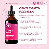 Vista 2 de Mountain Meadow Herbs Gentle Birth for Birth Prep / Preparación del parto, extracto de hierbas líquido de acción rápida para apoyo al parto - 4oz