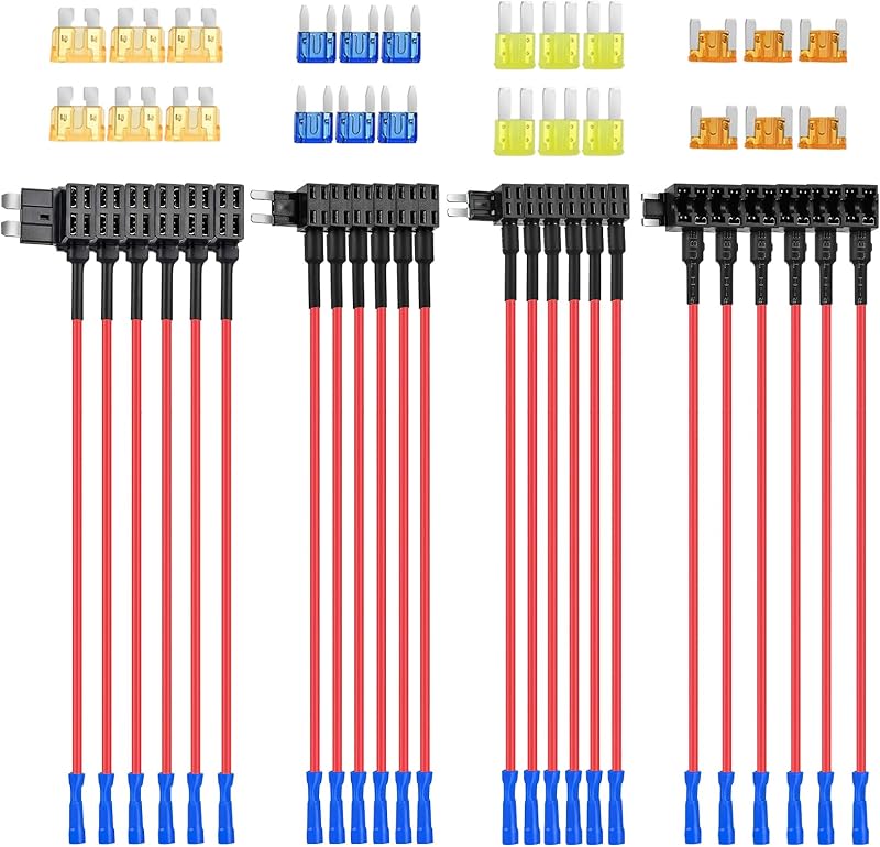 Kit de porta-fusíveis add-a-circuit Nilight 12 V para fusíveis ATO ATC ATM APM – 24 unidades