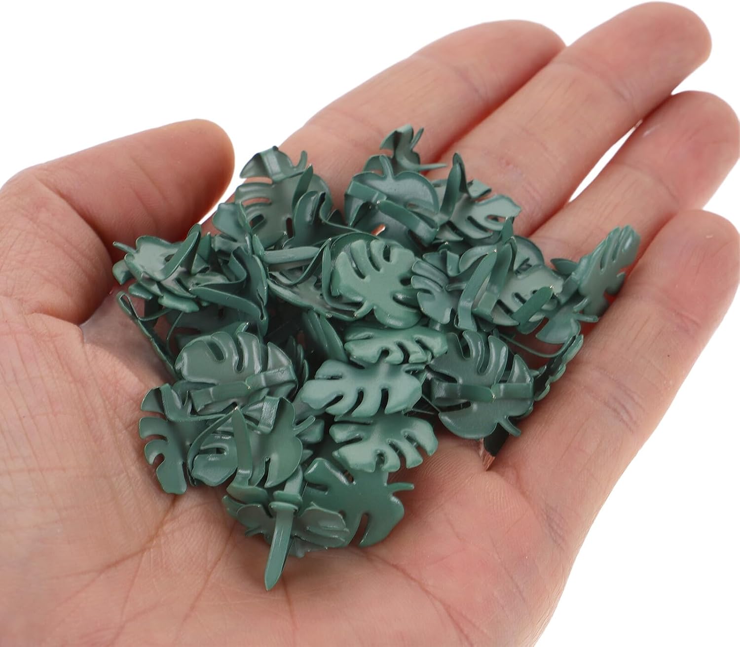 Generic 300pcs Small Leaf Brads Paper Fasteners Metal Split Pins for DIY Scrapbooking and Crafting, 17mm Decorative Paper Tacks for Art Projects and Jewelry Making