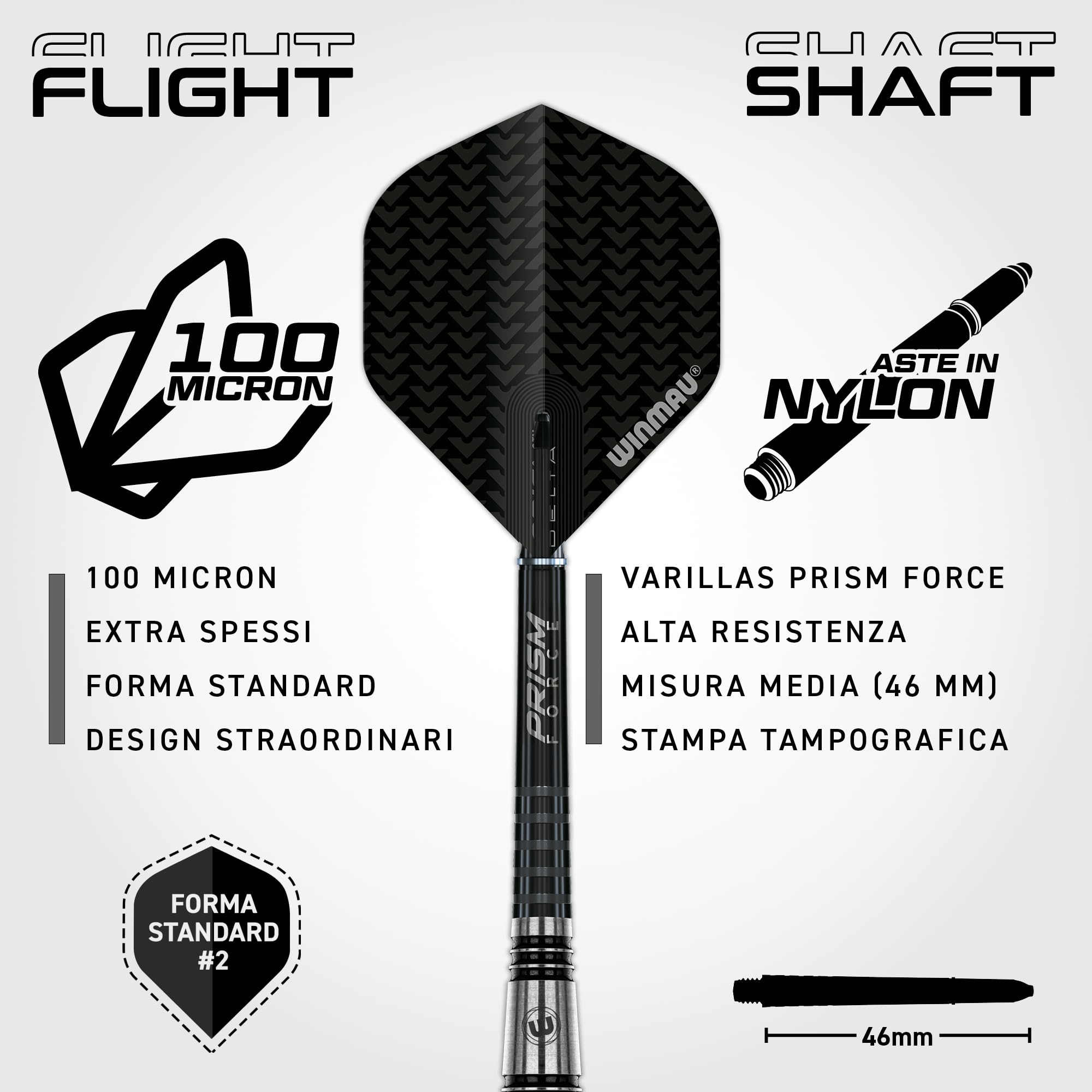 WINMAU Blackout 90% Tu - Set di freccette in acciaio, diversi modelli