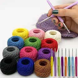 Kit 9 Agulhas de Croche Trico Barbante Cabo Ergonômico Soft 12 Linhas Coloridas Para Bordado