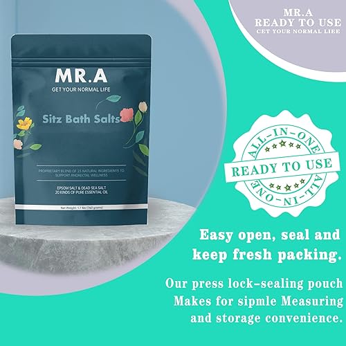 Miniatura 4 de Baño de asiento de 1.7 libras para hemorroides, 23 ingredientes de grado premium, fórmula avanzada de tratamiento de hemorroides, sal de Epsom, sal