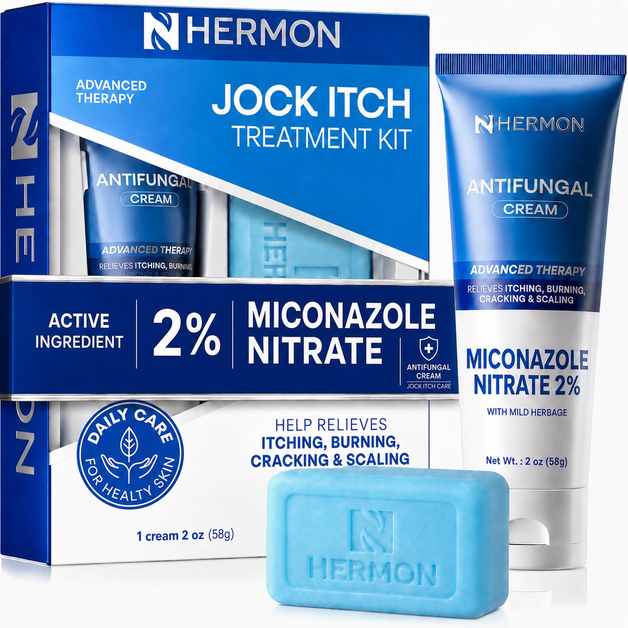 Miconazole Antifungal Cream &amp; Soap for Jock Itch, Athletes Foot &amp; Ringworm