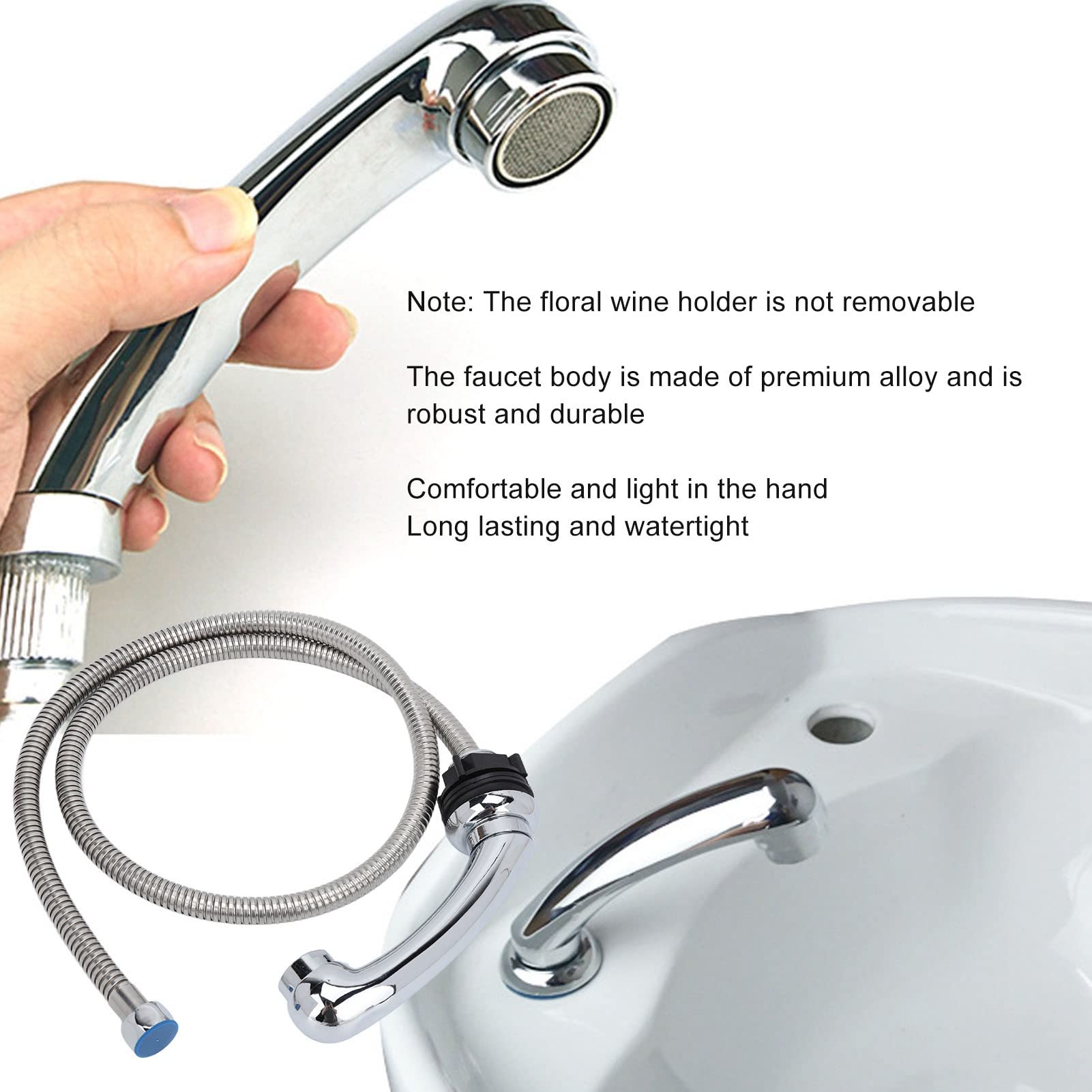 Robinet de Lit de Shampooing, Kit de Tuyau de Pulvérisateur de Robinet Professionnel pour Bol de Shampooing de Salon et Unité de Lavage à Contre-Courant