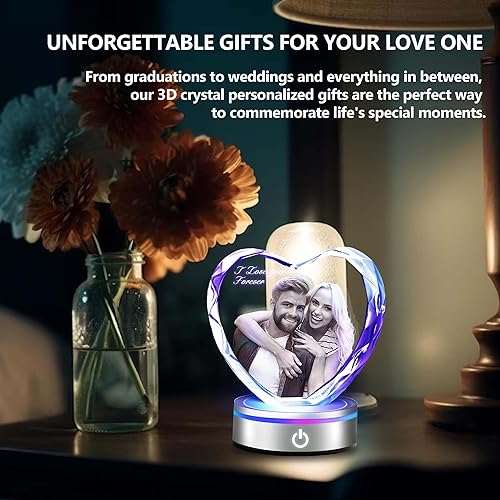 Miniatura 4 de Marcos de fotos de cristal, regalos de cumpleaños para mujeres, hombres, mamá, papá, regalos conmemorativos de boda personalizados para parejas,