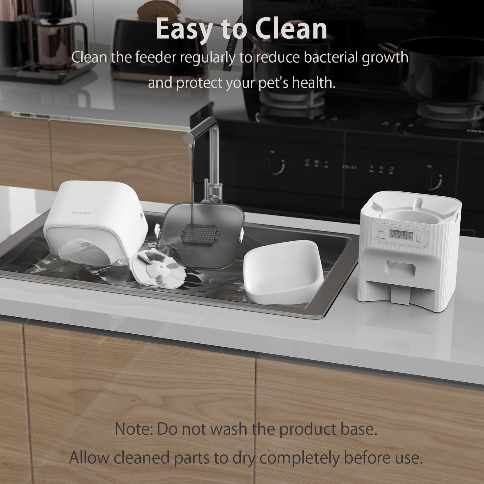 Mangeoire automatique pour chat avec anti-obstruction et double puissance, distributeur de nourriture sèche de 4 L pour 1 à 6 repas par jour, minuterie et garde frais, mangeoires chronométrées pour