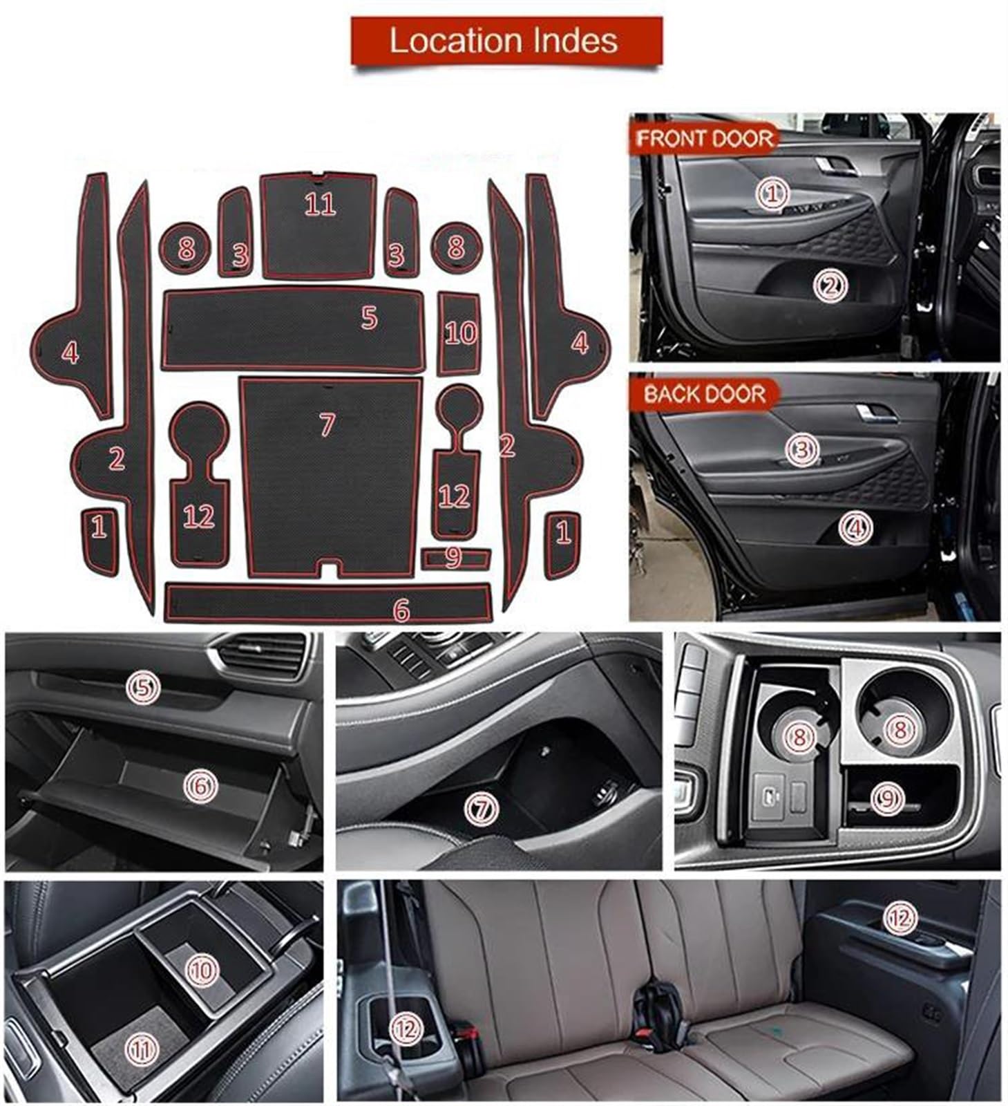 Tappetino Antiscivolo Per Porta Hyundai I10 2021-2023 - In PVC, Guida A Sinistra, Colore Nero - Foto 10