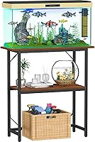 Snughome 10-30 Gallon Aquarium Stand with 2-Tier Storage, Heavy Duty Fish Tank Shelf 30"L x 11.8"W x 30.7"H Rustic Brown