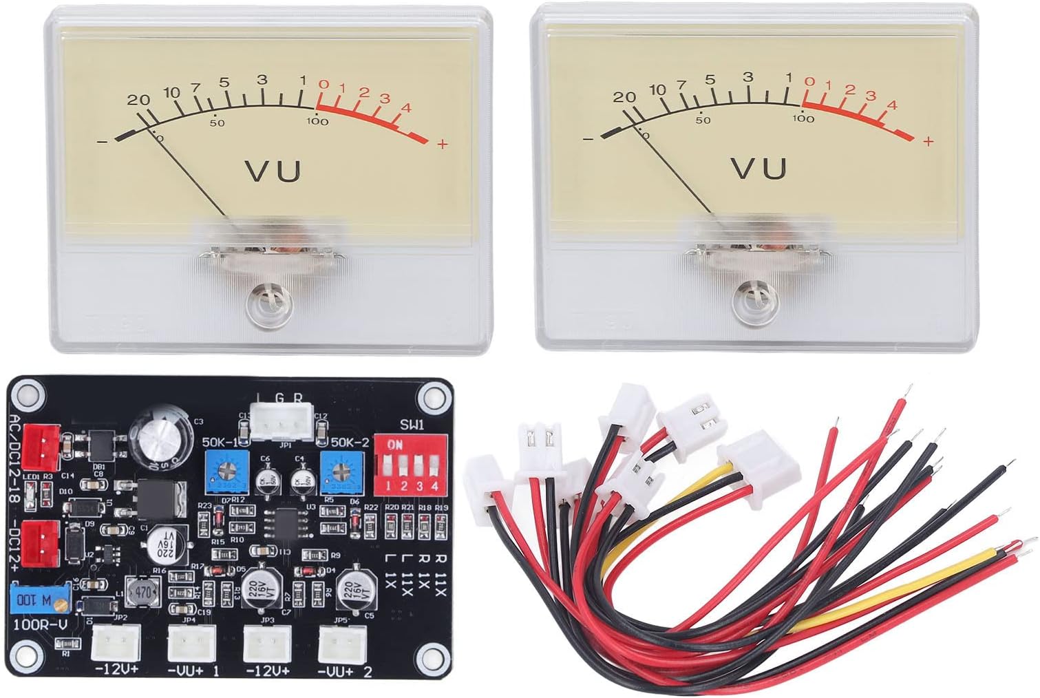 Power Amplifier Level Meter High Accuracy VU Meter Preamplifier Audio Level Meter with Driver Board for DIY Preamplifier, Audio Equipment