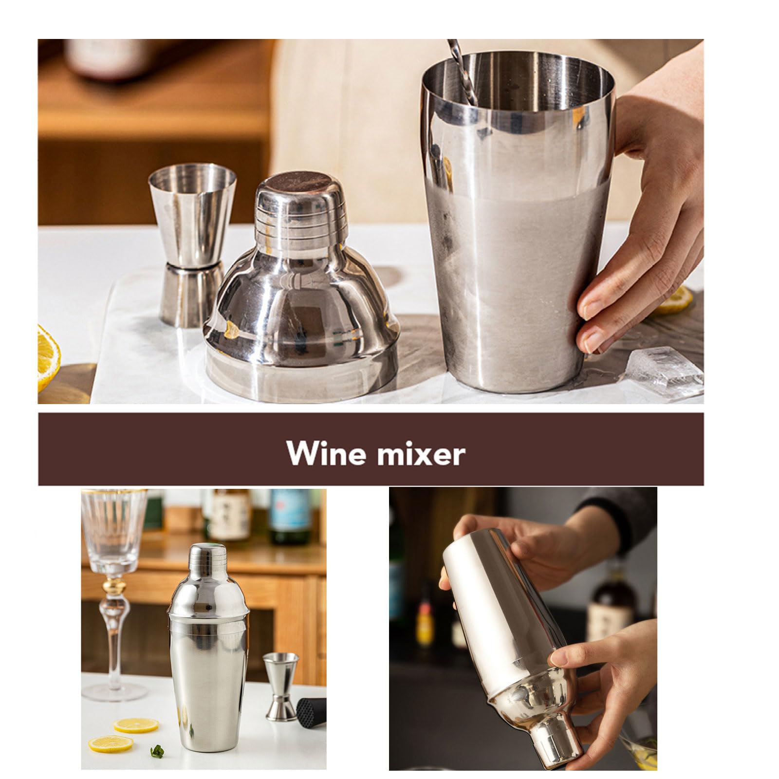 Coctelera para Cócteles Kit 10 piezas juego de barman Con Soporte Profesional Barman Herramientas con Mortero de Cóctel accesorios de bar set de regalo para Mezclar Bebidas,Barra,hogar,Fiestas
