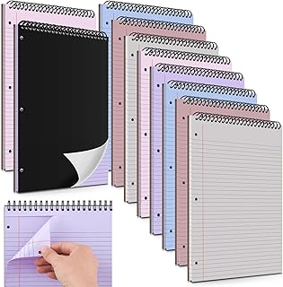 MotiMind 10 Pack 8.5" x 11" Top Spiral Notebook 3 Hole, Morandi Colors