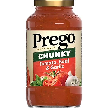 Prego Chunky Tomato, Basil and Garlic Pasta Sauce, 23.75 oz Jar