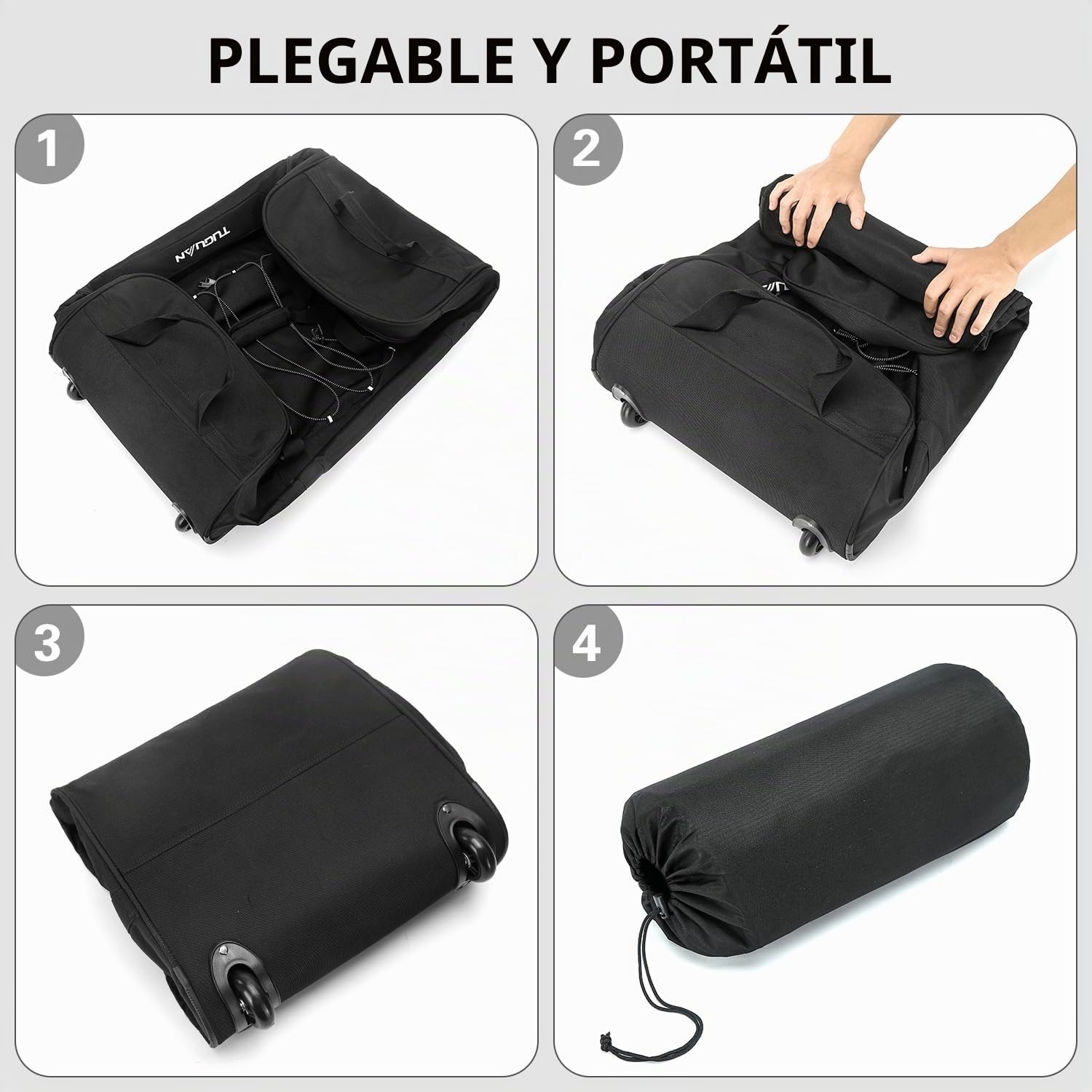 TUGUAN Equipaje de mano con ruedas, maletas plegables de viaje grandes de 110 L, bolsa de equipaje ligera y expandible, equipaje plegable de 28 pulgadas, bolsa de viaje con ruedas para hombres, Grande