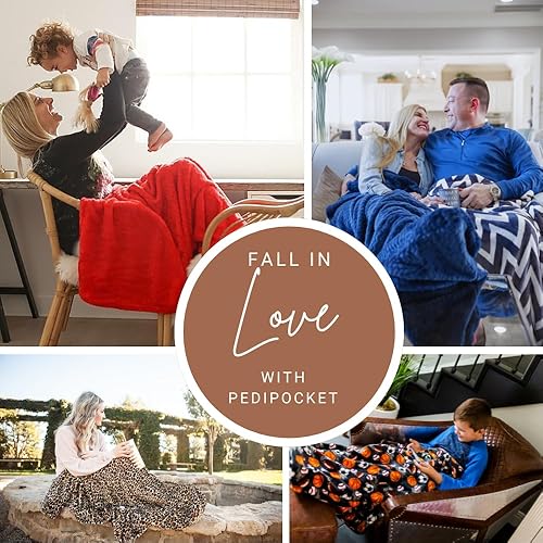 Miniatura 3 de PediPocket - Manta patentada con bolsillo para pies de 50 x 70 pulgadas con bolsillo de 20 pulgadas de profundidad, manta de felpa aterciopelada de