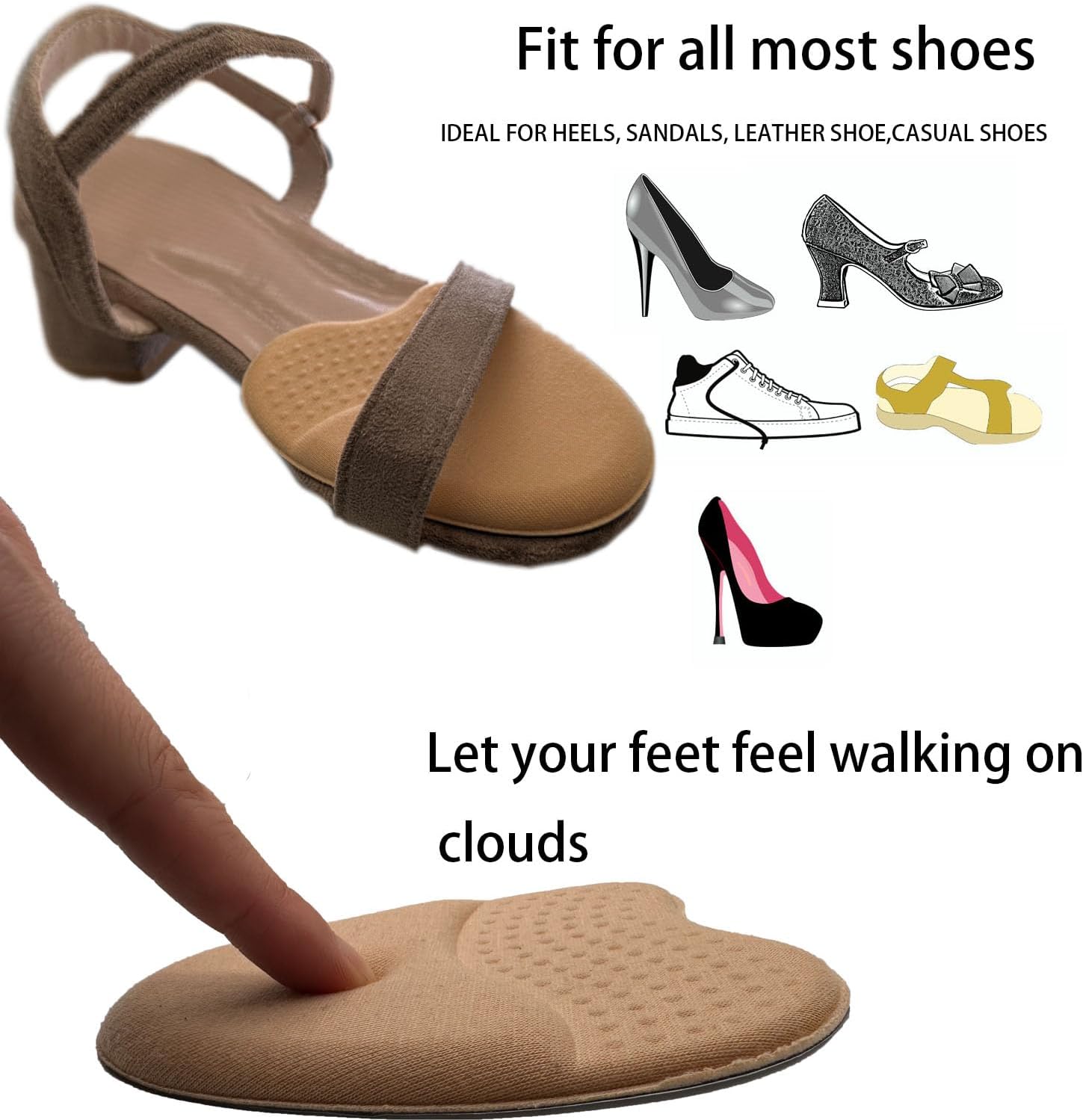 ZBLGO Metatarsal Pads for Women, Anti-Sliding, Ball of Foot Cushions, High Heel Inserts 4apirs - Image 4