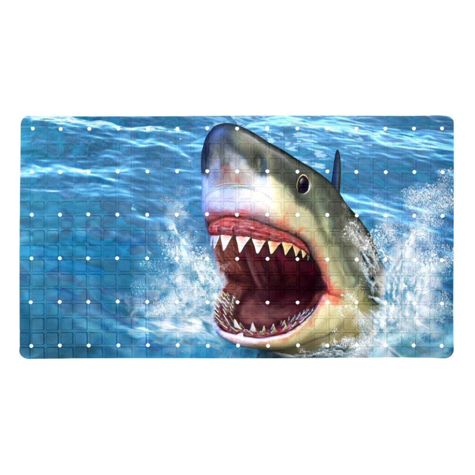 Tapis de bain doux requin lavable en machine pour le confort des enfants