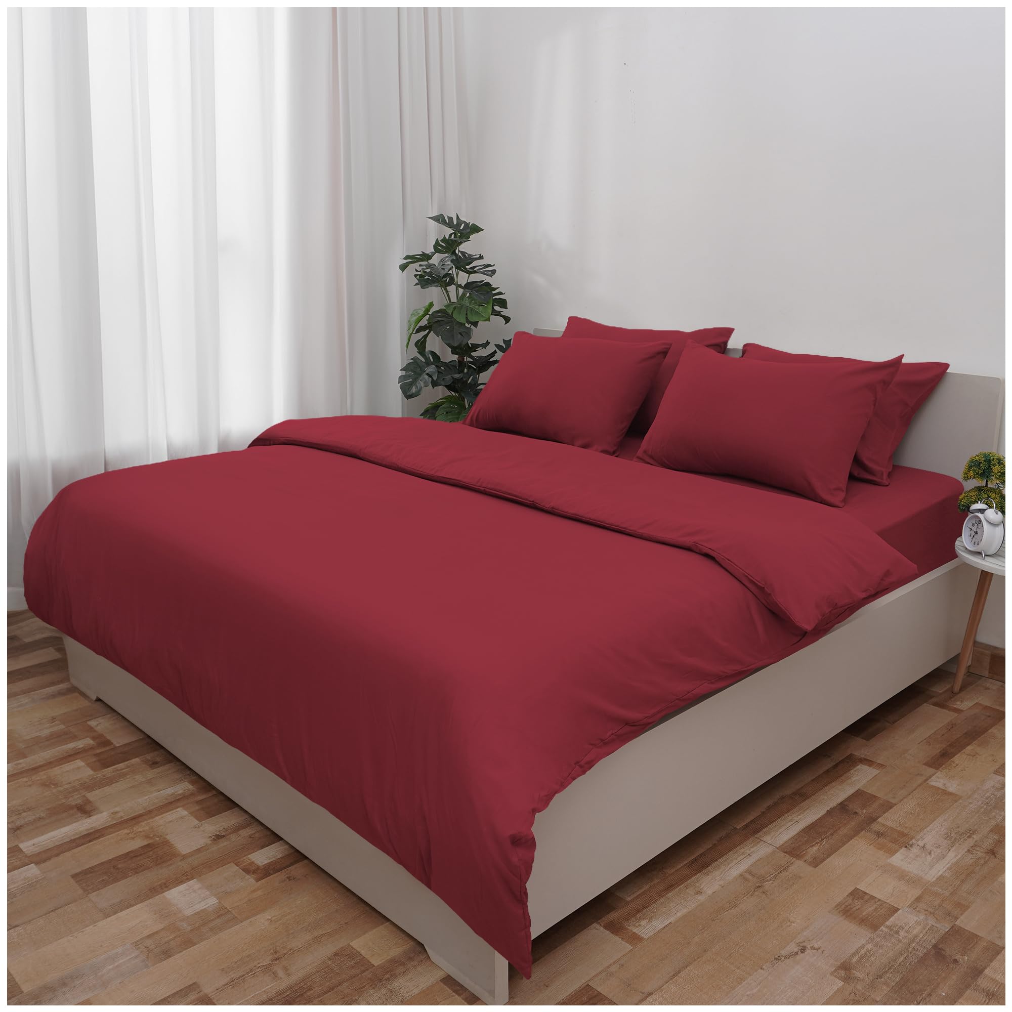 Novo Home King Size Duvet Cover Set Red – Soft Microfibre Quilt Cover & 2 Pillowcases | Soft, Durable, Easy Care King Size Bedding for Modern Bedroom Comfort