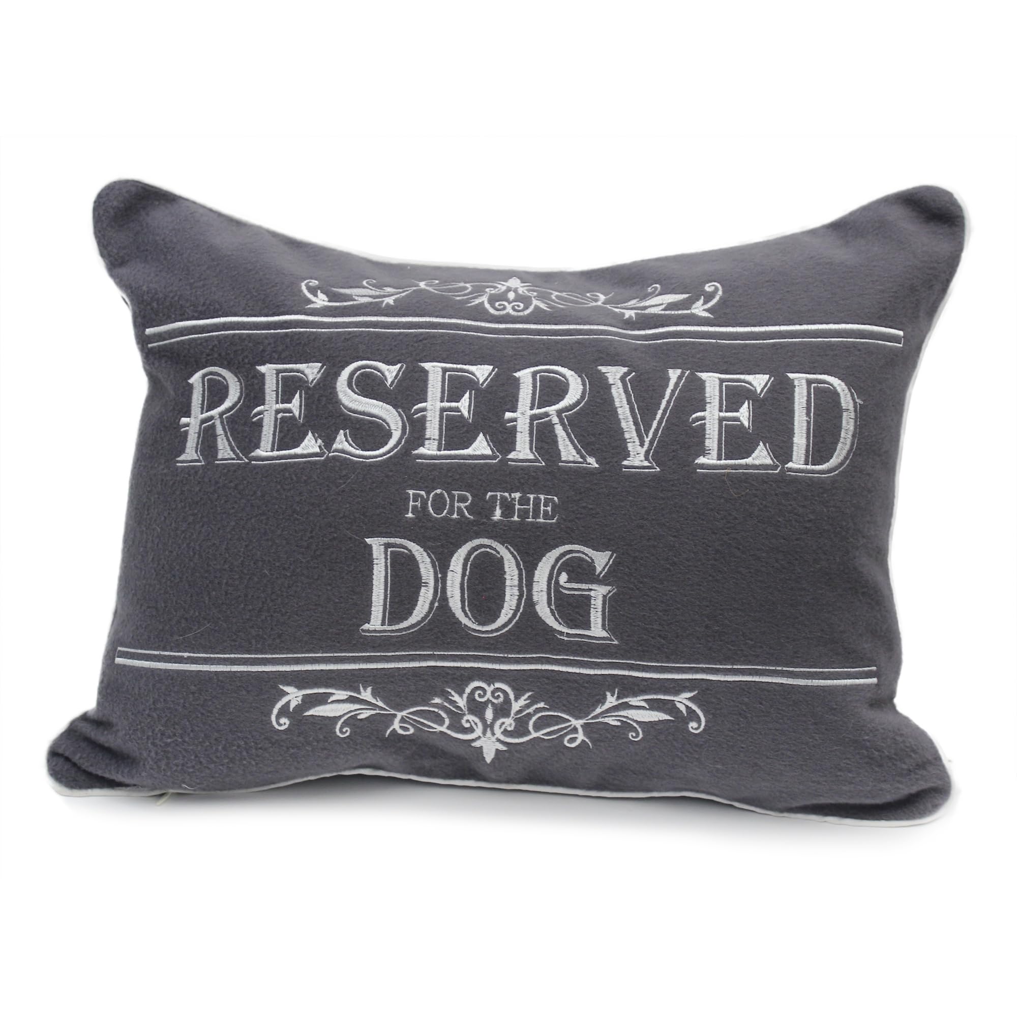 Peggy Wilkins Reserved for Dog Decorative Cushion 32 x 44 cm – Soft Fleece Feel Rectangle Scatter Cushion with Removable Cover, Hidden Zip & Inner, Machine Washable Sofa Cushion