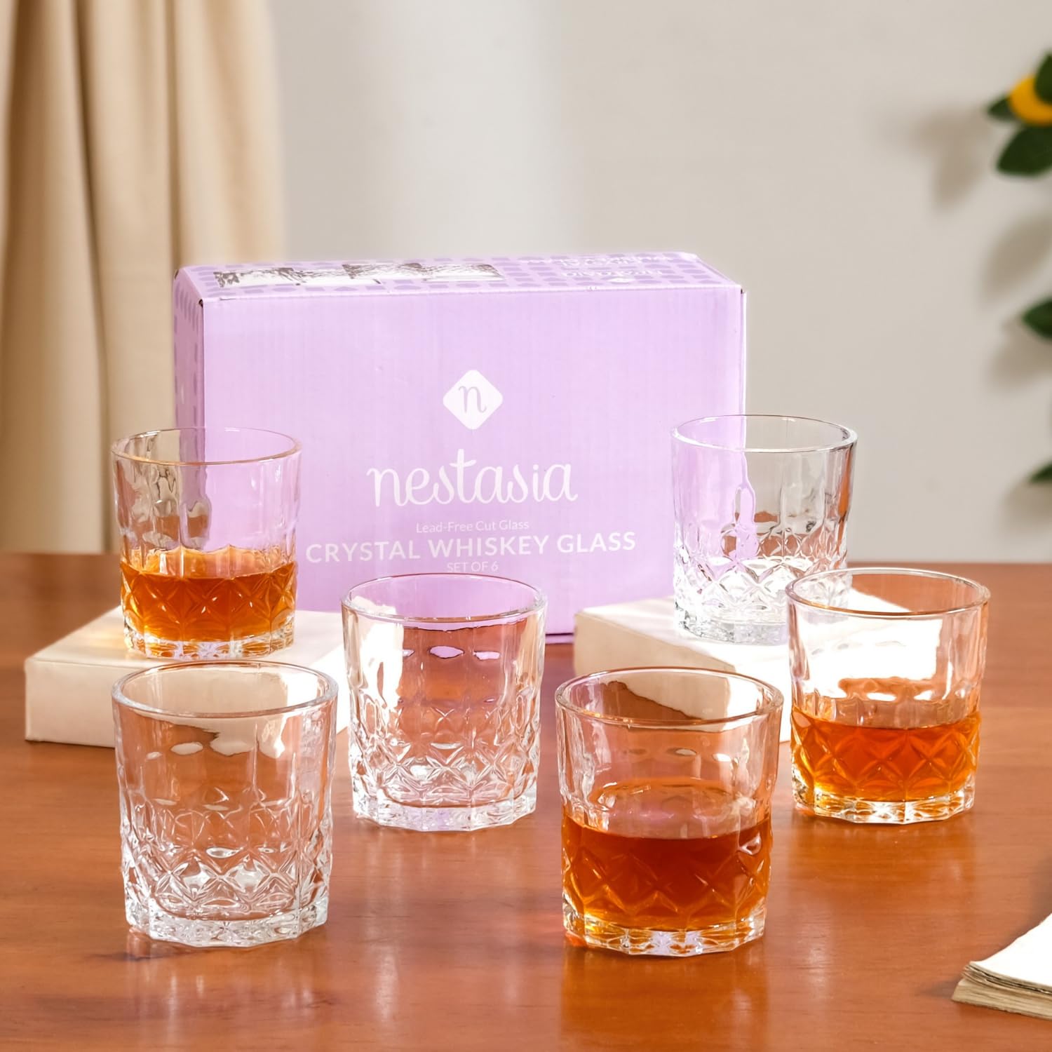 Prism Cut Whiskey Glasses - Set of 6 -13 Prism Cut Whiskey Glasses - Set of 6 -13