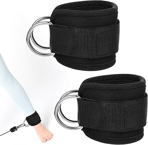 TIEOSME - 2 correas de tobillo de fitness para máquina de cable, ejercicios de glúteos para ejercicios de parte inferior del cuerpo, correas