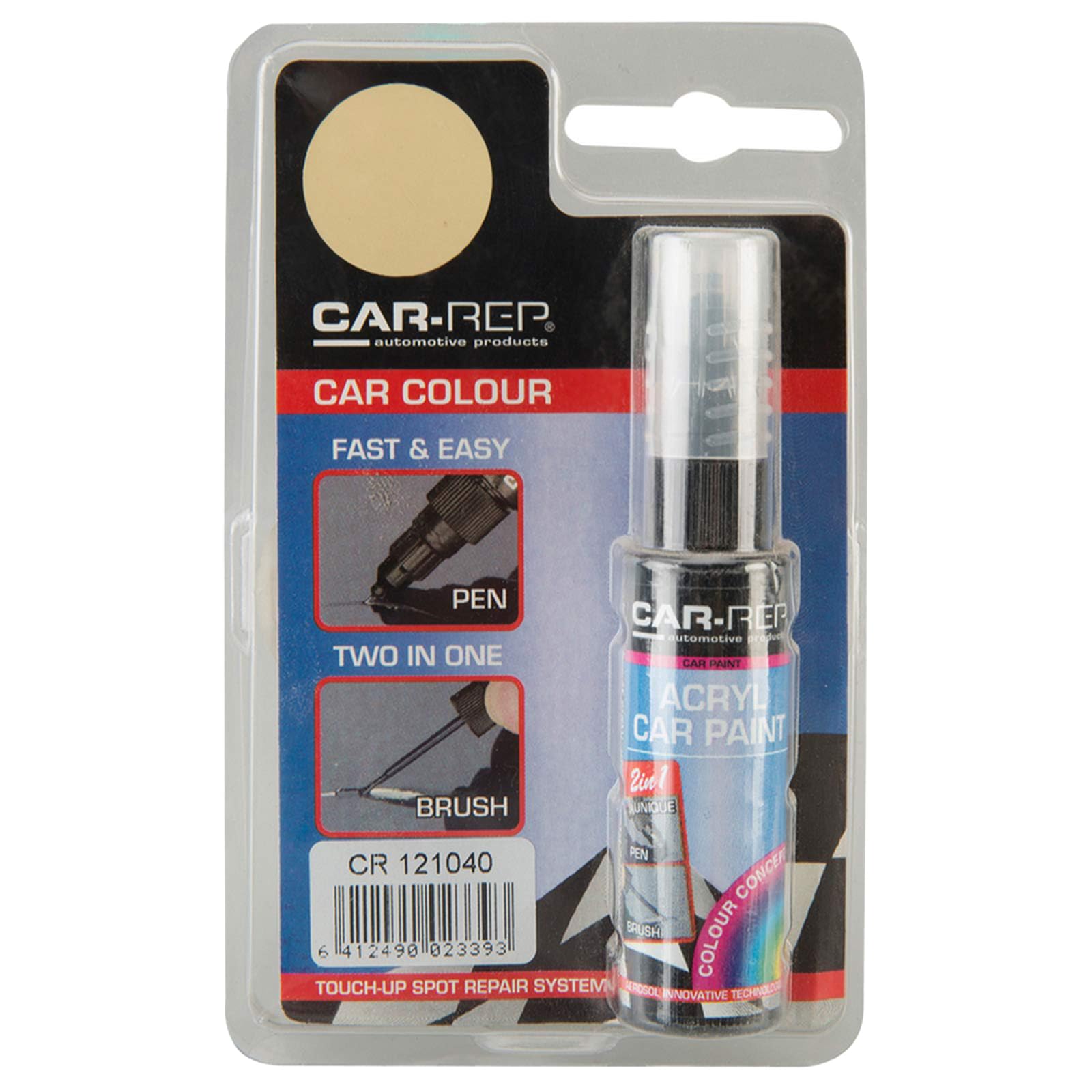 Car-Rep 121040 Touch Up Pen - White, 12 ml