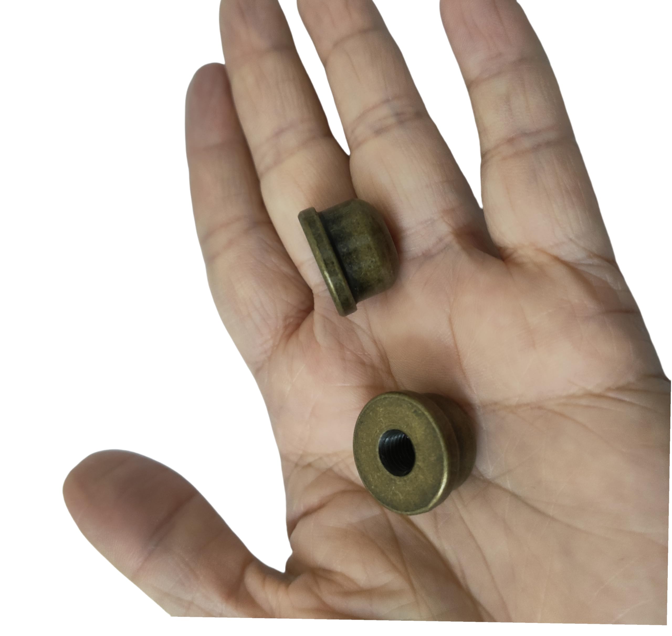 Tapas de remates de lámpara sólidas roscadas de tapas para soporte de pantalla de lámpara, lámpara de arpa, perilla de remate accesorios de lámpara rosca estándar de 1/4-27 pulgadas, bronce 4 8