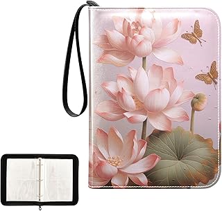 Lutos Vintage Waterproof Trading Card Binder,400-Pocket Trading Album Display Holder,Display Case with Card Sleeves Set for Soccer Card,Gaming Cards,and Other TCG 2011600
