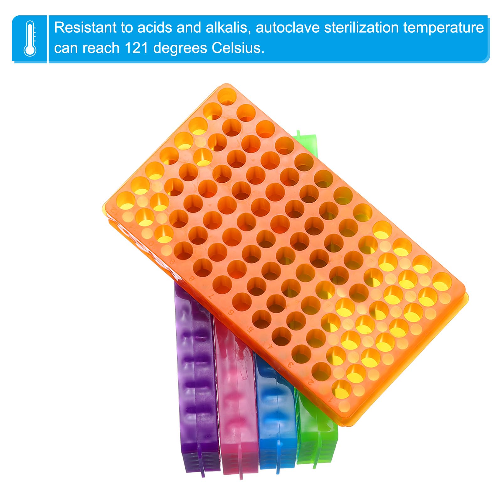 PATIKIL Portoir À 96 Puits, 2pcs Portoir À Fioles Double Panneau Support Pour Tubes De Centrifugeuse Pour Microtubes 0.2/0.5/1.5/2ml, Vert