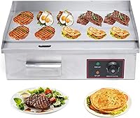 Vista 8 de Plancha eléctrica antiadherente de 4400 W, parrilla termostática de doble control de 572 °F/572.0 °F con disyuntor de sobrecarga, parrilla