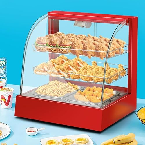 Calentador de alimentos comercial para encimera, calentadores de pizza, pantalla de pastelería, funda para buffet, restaurante, tienda, 17 pulgadas