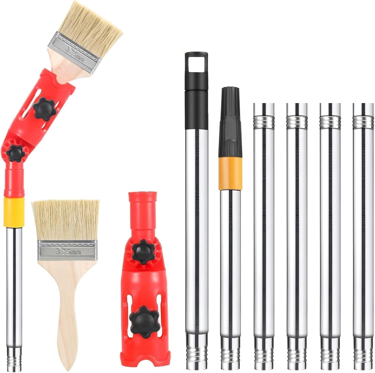 Xuzie Red Multi Angle Paint Brush Extender Extendable Paint Brush Multi-Fit Paint Brush Extender Tool For Ceiling Suitable Corner Edges For Walls Ceiling Painting Roller Set