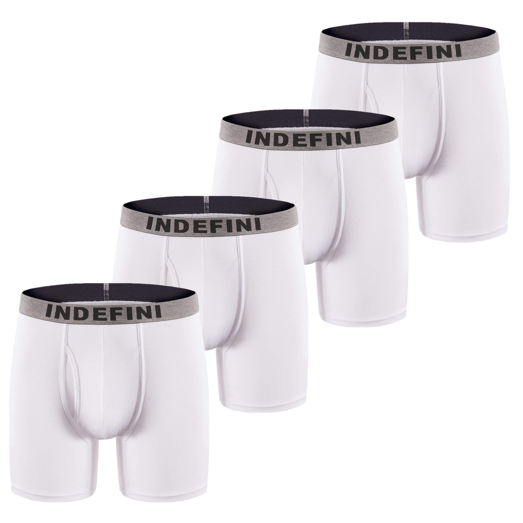 Men's Underwear Boxer Briefs Micro Modal Boxer Briefs Trunks Men Pack Fly, 4 Pack (White, S)