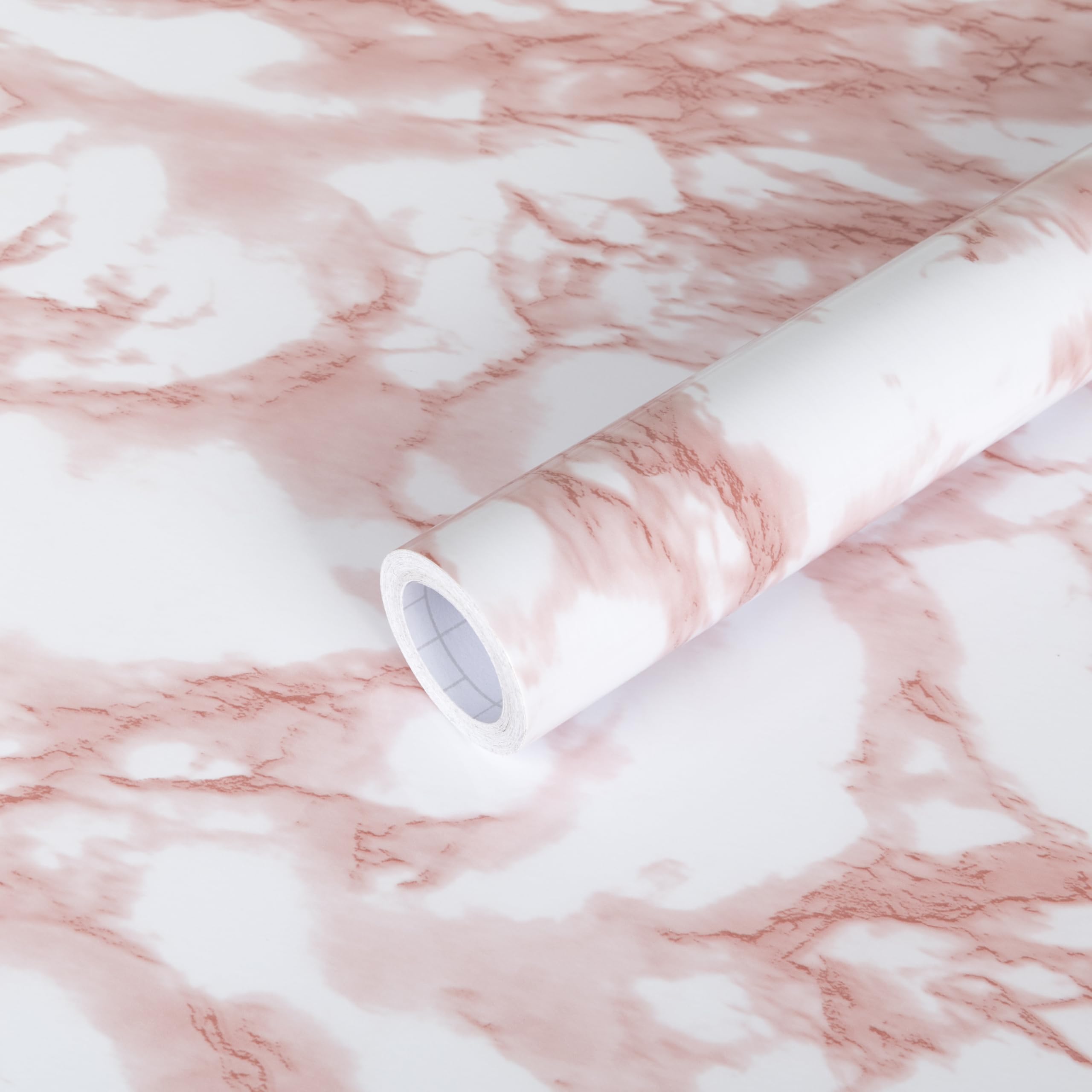 practicalWs White/Pink Marble Contact Paper Granite Peel and Stick Countertops Self-Adhesive Wallpaper Cabinets Drawer Shelf Wall Crafts Wall Paper Decorations 17.7 in x 196.8 in