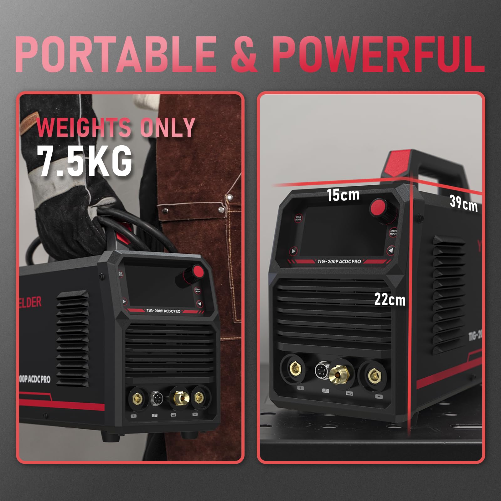YESWELDER 200A AC/DC TIG Saldatrice Inverter Digitale 230V con Impulso Grande Display LED
