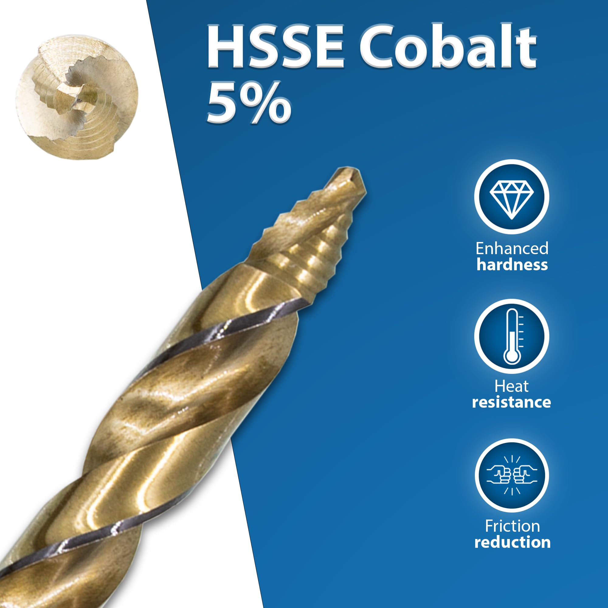 TJR® 1-10mm Spiralbohrer Set HSSE Cobalt 5% M35 19-teilig – Metallbohrer Set Edelstahlbohrer HSS Cobalt Bohrer Profi Präzisionsbohrer 0,5mm Stufung