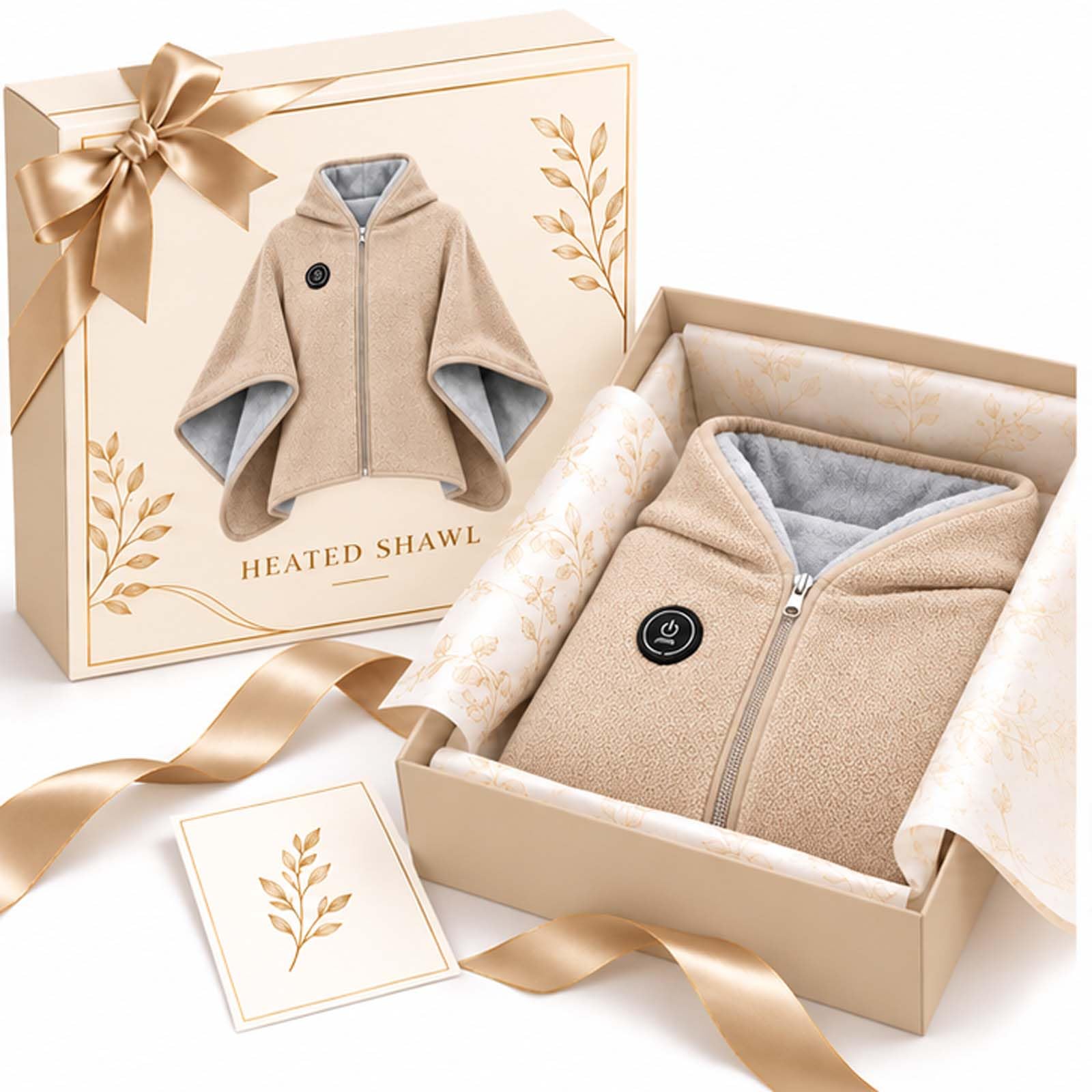 2027 New Heated Shawl Wraps for Women, USB Wearable Blanket,Khaki — image 1