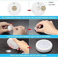 Vista 9 de Mlambert Paquete de 4 luces LED de noche con sensor de movimiento, inalámbricas alimentadas por batería, luces magnéticas adhesivas para armario