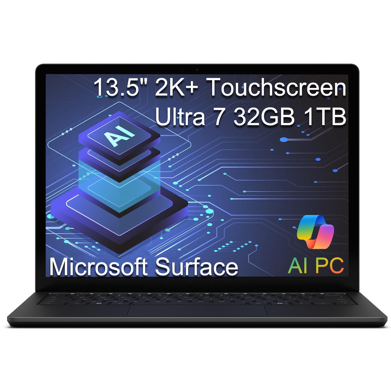 Microsoft Surface Laptop 6 AI PC for Business (13.5" 2K+ Touchscreen, Intel 16-Core Ultra 7 165H (> i7-1355U), 32GB DDR5 RAM, 1TB SSD), 18.5-Hr Long