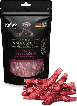 Reflex Plus Snackies Natural Pancarlı Ördek Göğsü Premium Köpek Ödül Maması 80 g