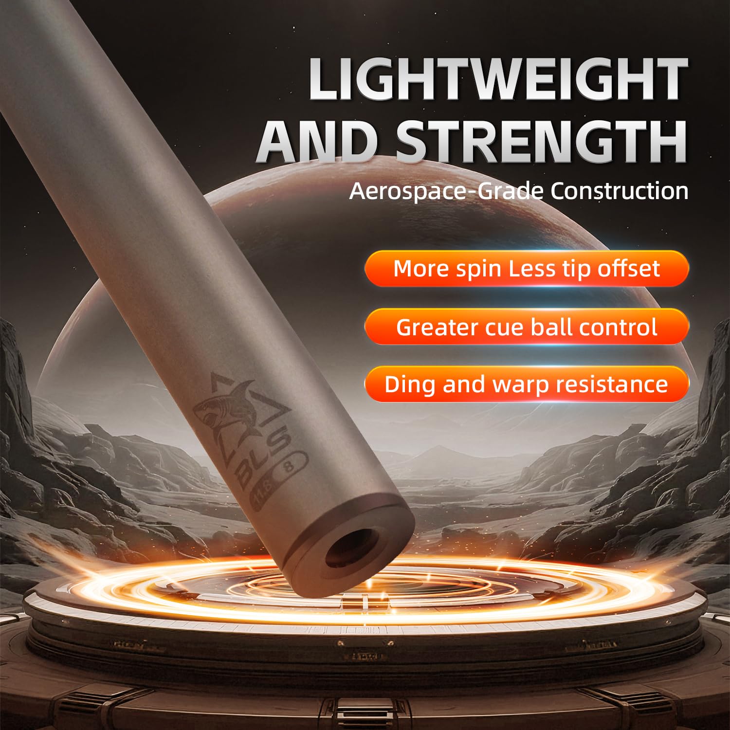 5/16-18 Carbon Pool Cue Single Shaft, Tip 11.8mm,12.5mm,12.9mm,10.5mm Low Deflection Technology, Ultra-Smooth, pro Taper, Easy to Play