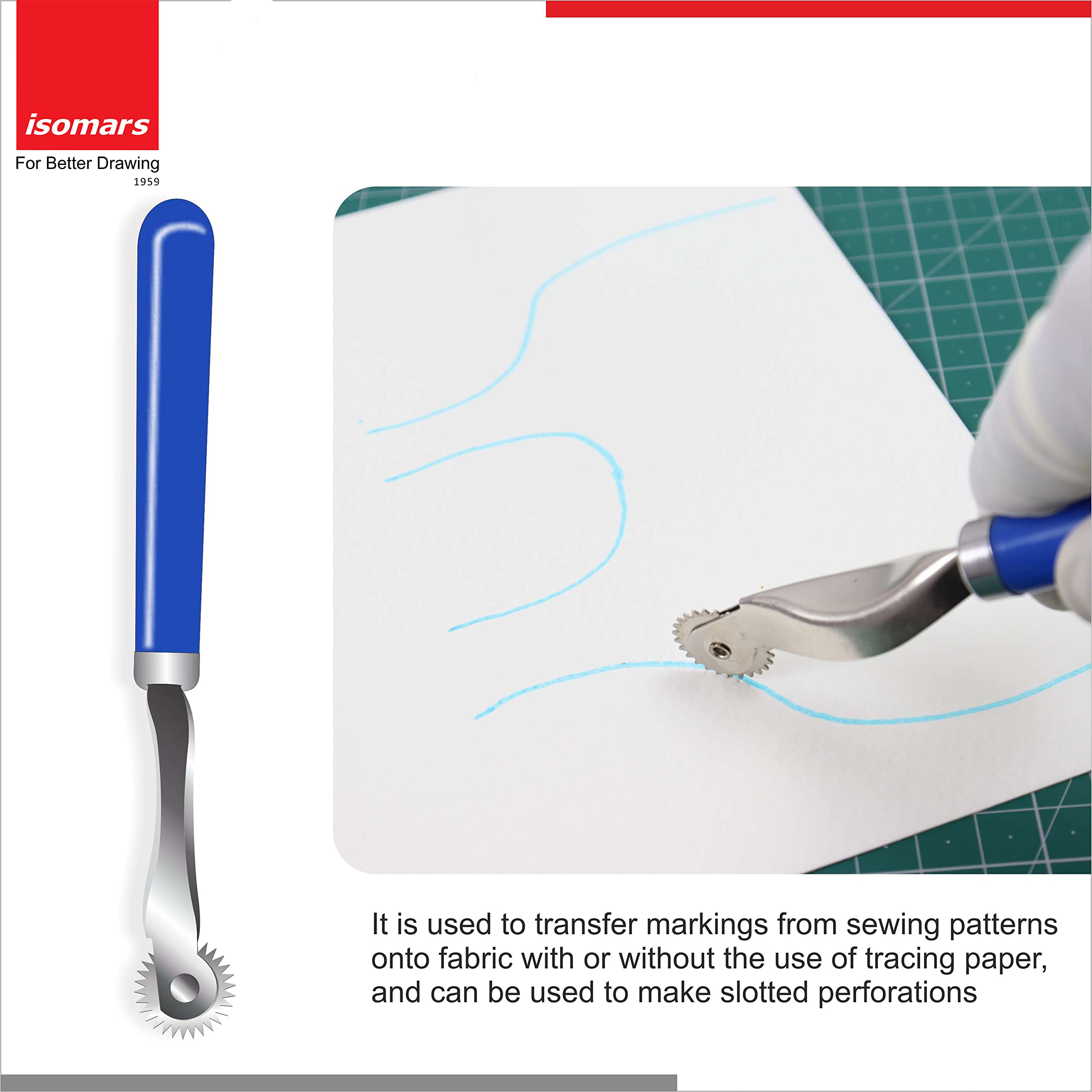 Isomars Fashion Designing Kit (Set of 4) | Quilting/Tailoring Ruler & Tools for Fashion Designing | Armhole/Armcurve | Pattern Master/Pattern Maker | Seam Ripper & Tracing Wheel Set 4