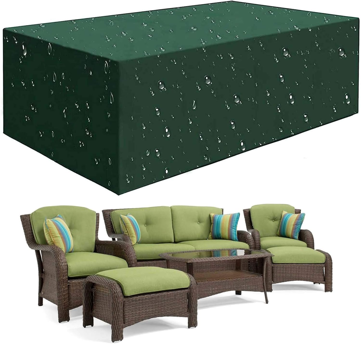 PROPFE 124” x 71”x 29” Waterproof Patio Furniture Cover
