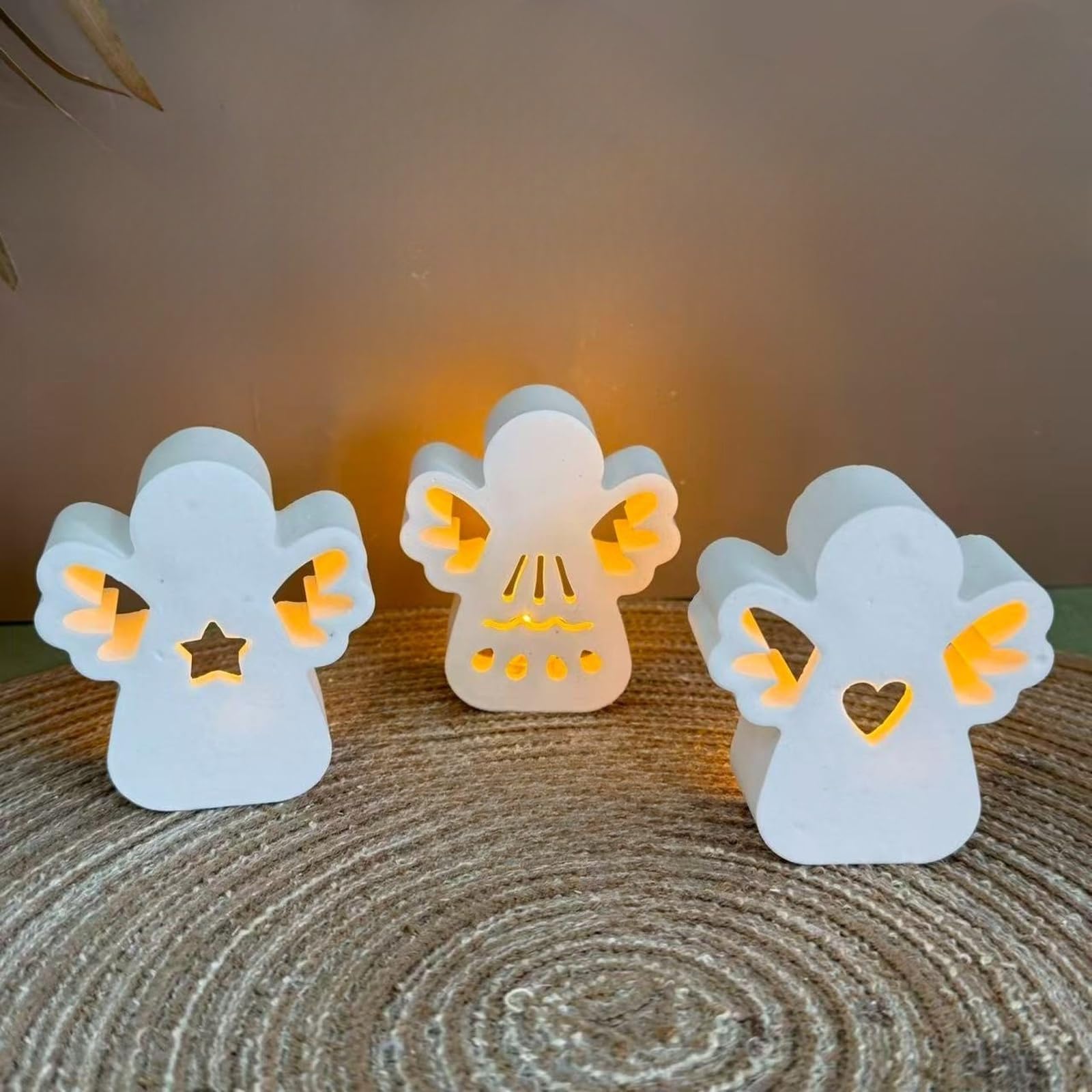 Silicone Moulds Casting Moulds Easter, Pack of 3 3D Silicone Mould Angel Casting Moulds Silicone Easter Silicone Mould Easter Casting Mould Angel Heart Plaster Moulds for Casting Casting Mould Spring