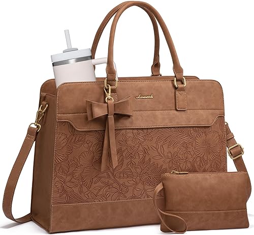 Miniatura 17 de LOVEVOOK Bolsa Tote para Laptop para Mujeres, Bolsa de Trabajo de Cuero, Bolsa Impermeable para Maestras de Negocios, Bolso Grande para Computadora