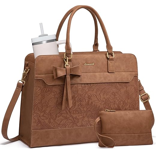 LOVEVOOK Laptop Tote Bag for Women,Leather Work Bag, Waterproof Business Teacher Bag,Large Computer Handbag Purse Briefcase,Office Gifts for Women