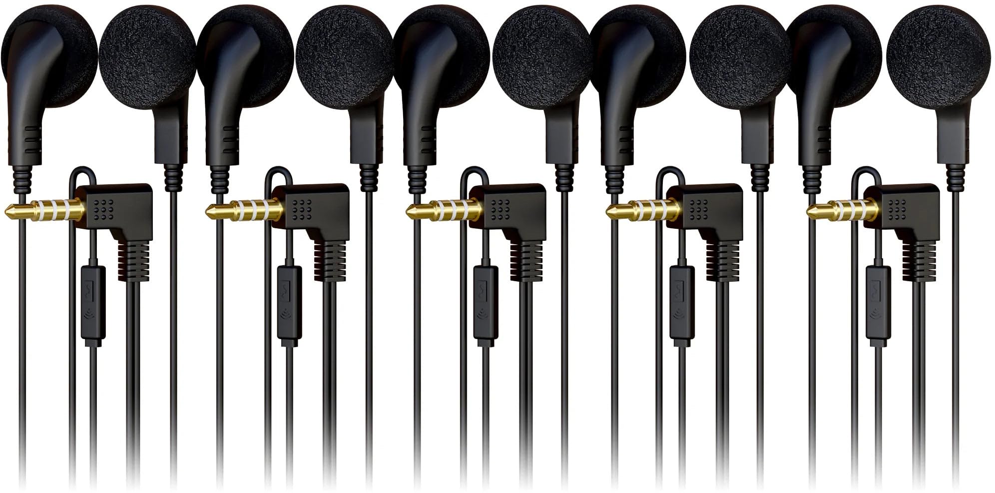 5 Pack Bulk Wired in-Ear Earphone Headphones with Microphone, Remote Controller, 3.5mm Co…